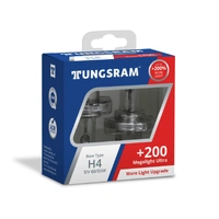Tungsram H4 +200 Megalight Ultra Halogen Globe 12v 60/55W 