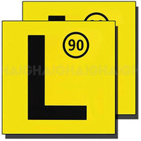 DRIVE MAGNETIC L PLATE '90' NSW BLACK/YELLOW