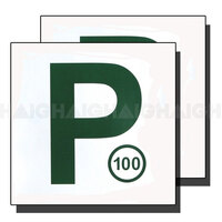 DRIVE MAGNETIC P PLATE '100' NSW GREEN/WHITE