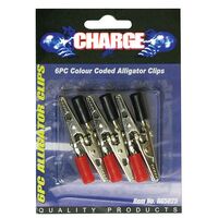 CHARGE INSULATED ALLIGATOR CLIPS 6PC 
