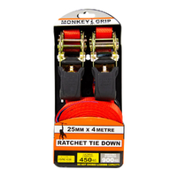 MONKEY GRIP RATCHET TIE DOWN 25MM X 4M 2PC